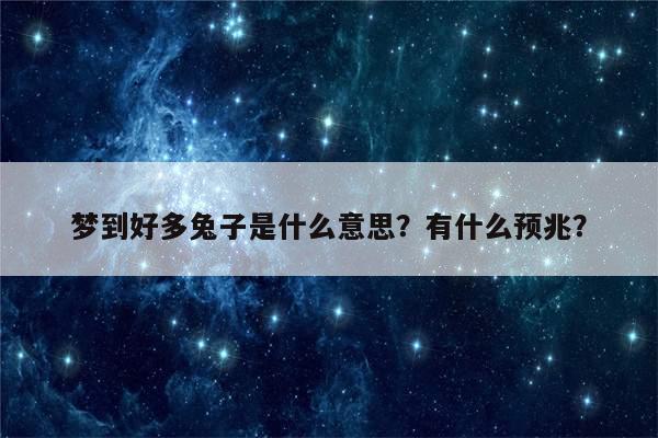 风水堂：梦见很多兔子是什么意思